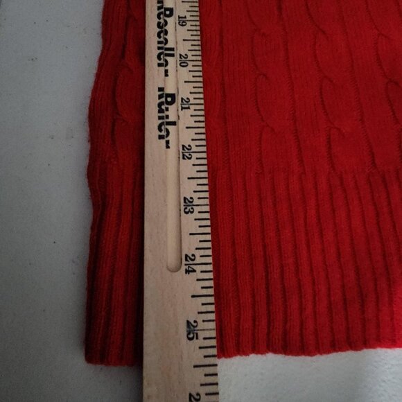 jcp Sweater Womens 3X Red Merino Wool Blend Cable Knit V Neck Pullover Plus - Picture 7 of 12